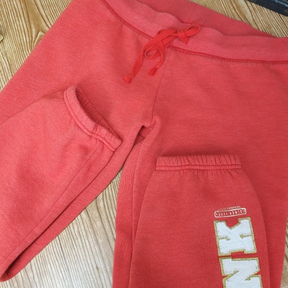 PINK VICTORIA SECRET orange capri pants yoga size S - Picture 3 of 7